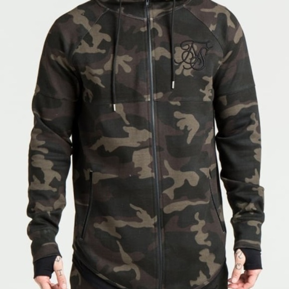 Sik Silk Camouflage Zip Hoodie Urban Outfitters - Picture 1 of 5